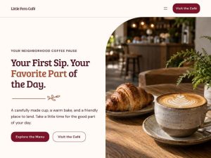 Coffee Shop & Café homepage in 05 · Peach Social