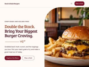 Burger Restaurant homepage in 05 · Peach Social